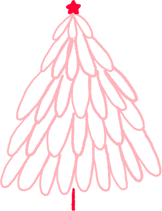 Hand draw Pink Christmas Tree